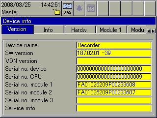 8 Device Manager 8.3 Device information This function provides you with information on the hardware and software components of the instrument.