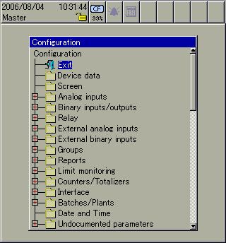 10 Configuration - General The menu Device manager Configuration can only be called up if a user is logged in who is authorized to perform the configuration.