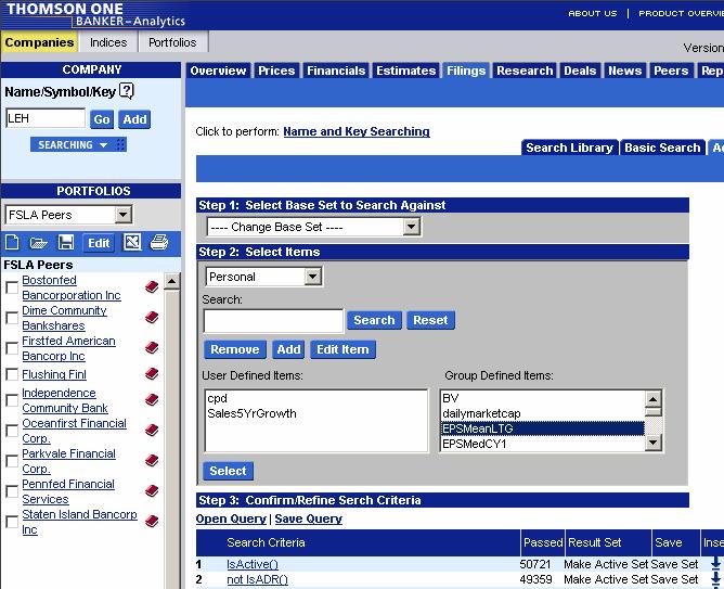 set User Defined Items User Defined Items allows Thomson ONE Banker Analytics users to create, store, and use proprietary defined items.