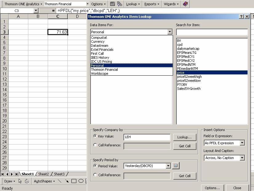 . Choosing a range of identifiers within a spreadsheet Step 5 : Click OK to run