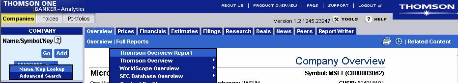 comparisons Filings: filings overview with links to EDGAR & Image documents Research: quick access to investment research reports from 600+ investment banking firms