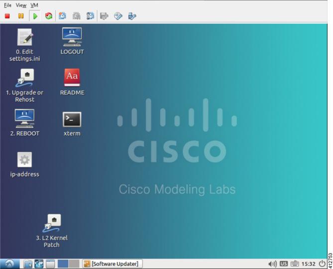 Start the Cisco Modeling Labs Server for the First Time The Cisco Modeling Labs desktop is displayed.