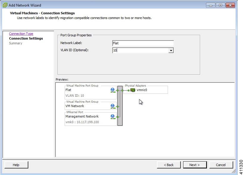 Configure Security and Network Settings Figure 3: Flat