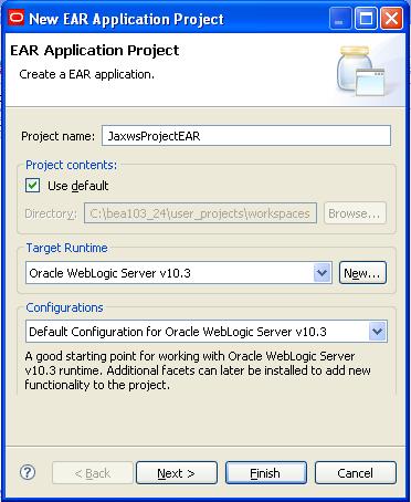 6. Select File -> New -> Project 7. Find Web Service Project under Web Services. Select and click Next 8. Name the project JaxwsServiceWeb 9.