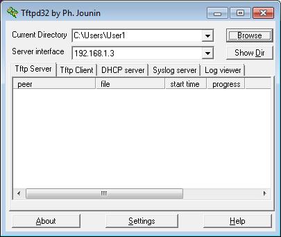 Lab Managing Device Configuration Files Using TFTP, Flash and USB b. Find and select Tftpd32 or Tftpd64. The following window displays that the TFTP server is ready. c.