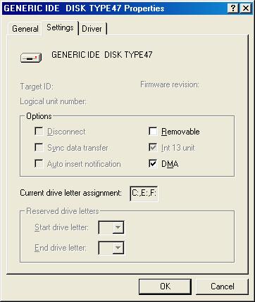 Using the software 4. Make sure you check on "DMA" under the "Options" menu. Note: This will be not available on incompatible drives. 5. Click on the "OK" button to complete the process.