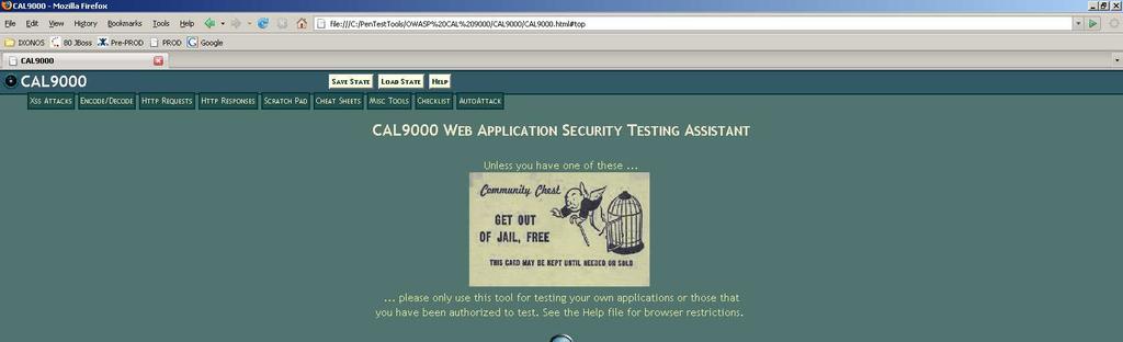 : CAL9000 CAL9000 is a collection of web application security testing tools that complement the feature set of current web proxies and automated scanners.
