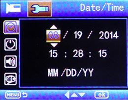DATE/TIME The date/time option is used to set and configure the Carcam-SDE s current date and time format.