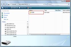 4. Open the DCIM folder to view a list of all the