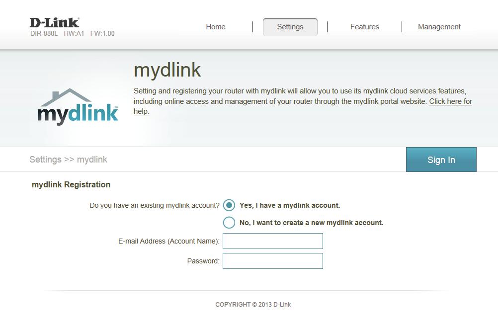 Section 4 - Configuration mydlink Enabling mydlink will allow you to access and manage the mydlink-compatible devices on your network.