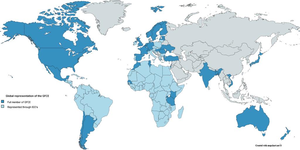 GFCE Members 54 members: countries (36), private organizations (9),