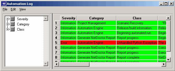Procedure 2-4 Viewing an Automation Log 1 Choose one of the following menu items: From the System window: Automation > Open Automation Log Manager From the Project Editor: File > Automation > Open