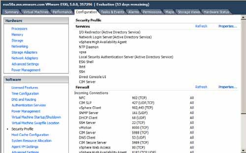 ESXi Firewall vsphere 5.0 now provides a new firewall that protects the management interface of a host running ESXi.