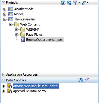 For simplicity reasons when creating the sample, I used two ADF Business Components Data Controls.