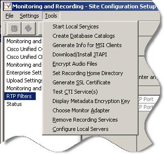Installing Cisco Monitoring and Recording Site Configuration Setup Tools Site Configuration Setup Tools Site Configuration Setup provides a number of tools you can use to update your site information.