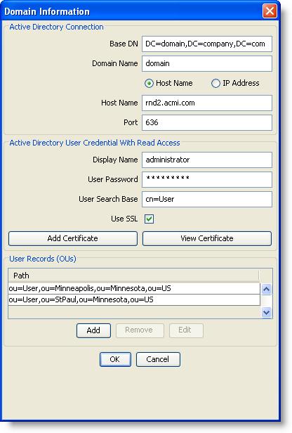 Installing Cisco Monitoring and Recording Site Configuration Setup STEP RESULT: The Domain Information dialog box appears (Figure 16). Figure 16. Domain Information dialog box 2.