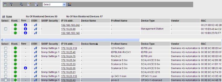 5.5 Network administration The total number of monitored and non-monitored devices that exist in the current network is shown at the top of this page.