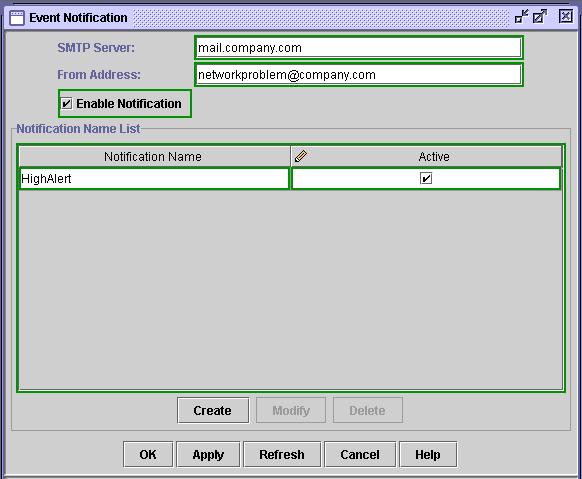 Event Notification Enables an email to be automatically sent to a network administrator or VAR when a network problem