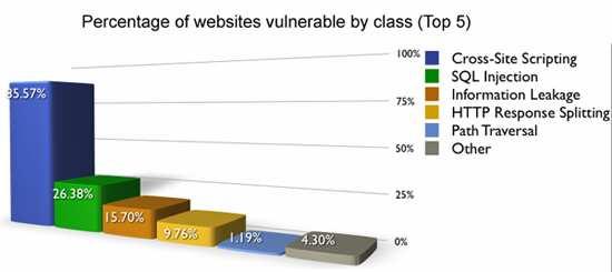 2006 Vulnerability Statistics (31,373 sites) **