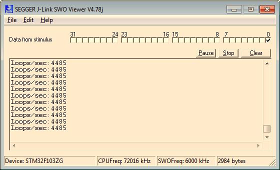 104 CHAPTER 3 J-Link software and documentation package 3.7 J-Link SWO Viewer Free-of-charge utility for J-Link. Displays the terminal output of the target using the SWO pin.
