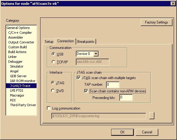 142 CHAPTER 5 Working with J-Link and J-Trace SEGGER J-Link RDI configuration dialog box This dialog can be found under RDI Configure for example in IAR Embedded