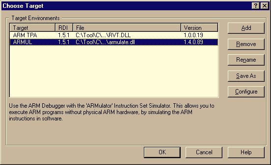 213 8.3.2 ARM AXD (ARM Developer Suite, ADS) 8.3.2.1 Software version The JLinkRDI.