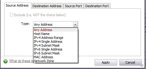 General Settings Action: Define the action the firewall takes when the conditions of the rule are met. Options available via the drop down menu are 'Allow' (Default), 'Block' or 'Ask'.