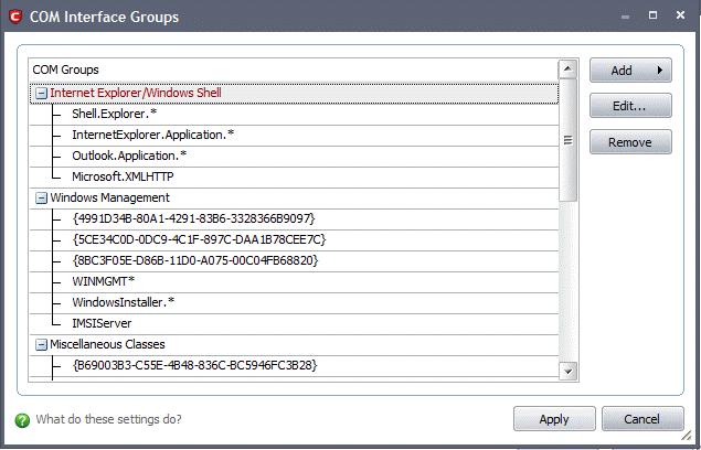 Add components to your new group by selecting the group name from the list then clicking 'Add > Select From > COM components.