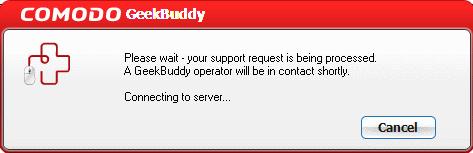 Key again. Following activation, you will be connected to the GeekBuddy service.
