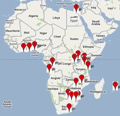 Countries with IXPs in Africa source: www.nsrc.