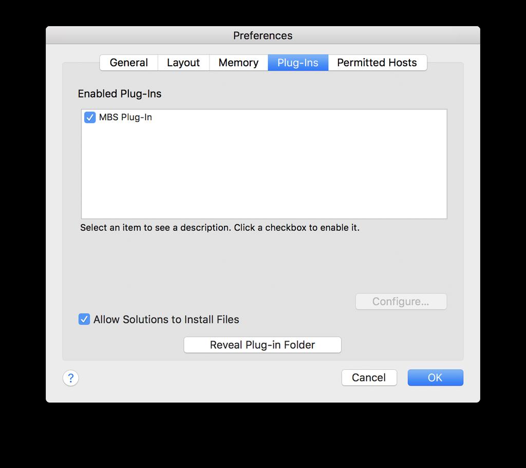 Plugin deactivated If you deactivate any plugin on Mac, this can result in crashes in FileMaker. Especially in low level cocoa runtime methods. e.g. in method_setimplementation or in +[<class name> initialize].