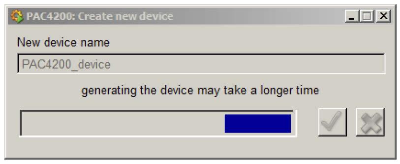 Figure 4-2 Creating a device Assign a device name suitable for your system, with information on the location of use, e.g. "PAC3200_engine".