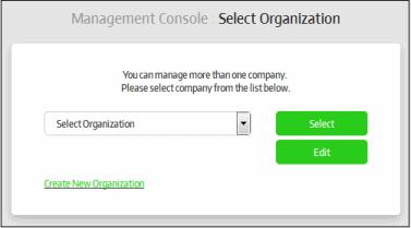 Refer to the section 'Managing Organizations' for more details about adding organizations to your account.