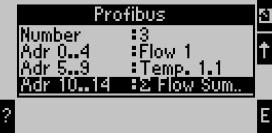 G09-RMx621xx-19-10-00-de-001 How many process values are to be transmitted can be set up in the main menu Communication É PROFIBUS É Number, whereby the maximum number is limited to 48.
