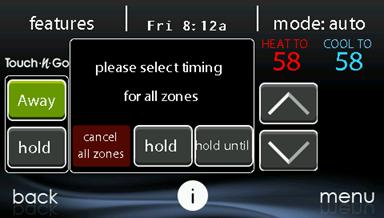 d d d d A14239 electing the HOLD option will permanently override your programmed schedule until you CANCEL ALL ZONE.