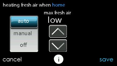d Use the Up (Y) and Down (B) buttons to set the desired dehumidification level between 46-58%.