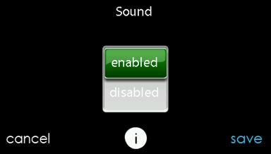 ound ettings The control can emit a click sound in response to each screen touch.