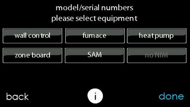 Model / erial Numbers This screen will allow you to access the