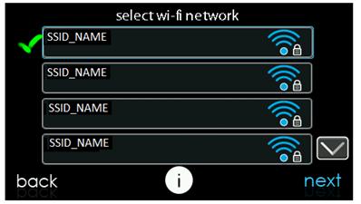 A150175 The selected network will show. Choose an appropriate Wi -Fi security.