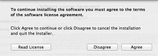4. Review the terms of the software license agreement for