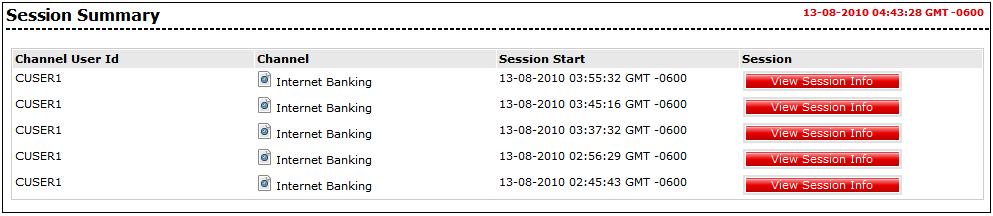 Session Summary 23. Session Summary This option allows the user to track activity details of last five logins.