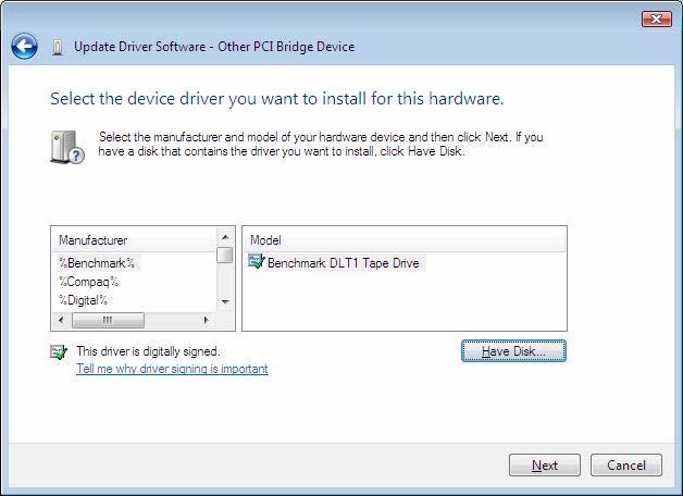 Select Show All Devices, and then click Next. 10.  Click Have Disk.