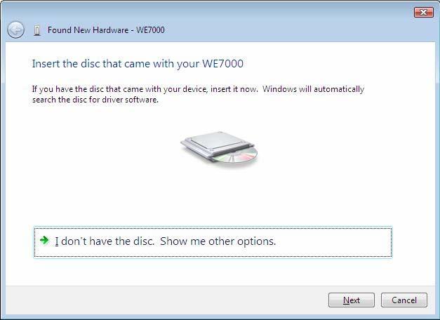 2 Installing the USB Driver 4. The following dialog box opens.