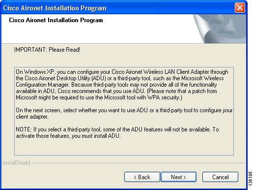Installing the Client Adapter Software Figure 8 IMPORTANT: Please Read!
