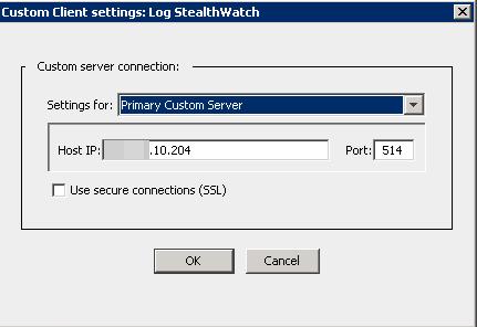 Configuring the Blue Coat Proxy Logs 4. In the appropriate fields, type the IP address of the Flow Collector and listening port of the proxy parser. Note: SSL is not supported at this time.