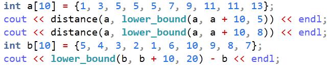 <algorithm> lower_bound RndAccIt: O lg n O(n) otherwise FwdIt lower_bound(fwdit l, FwdIt r, val) Finds the left-most position that val can be inserted into the range