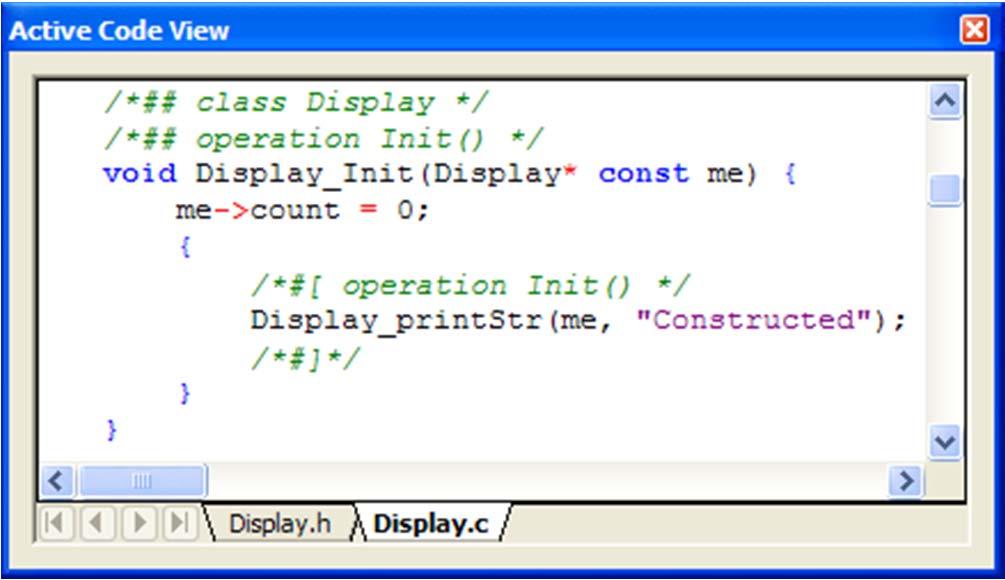 Using the print operation In the Active Code View, (make