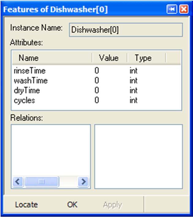 Select Open Instance Statechart for the Dishwasher instance created.