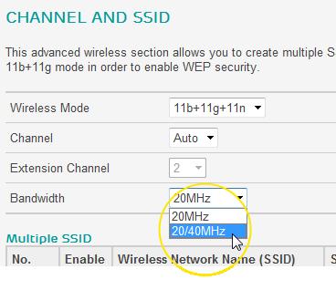 3. Click on Wireless Settings in the left hand navigation menu to expand the Wireless Settings menu. 4. Click on Channel and SSID in the left hand navigation menu to open the page. 5.