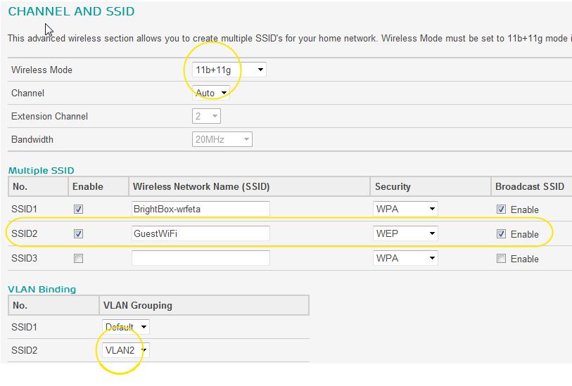 11. Click Save Settings: 12. Now you will need to set a password on the new SSID.